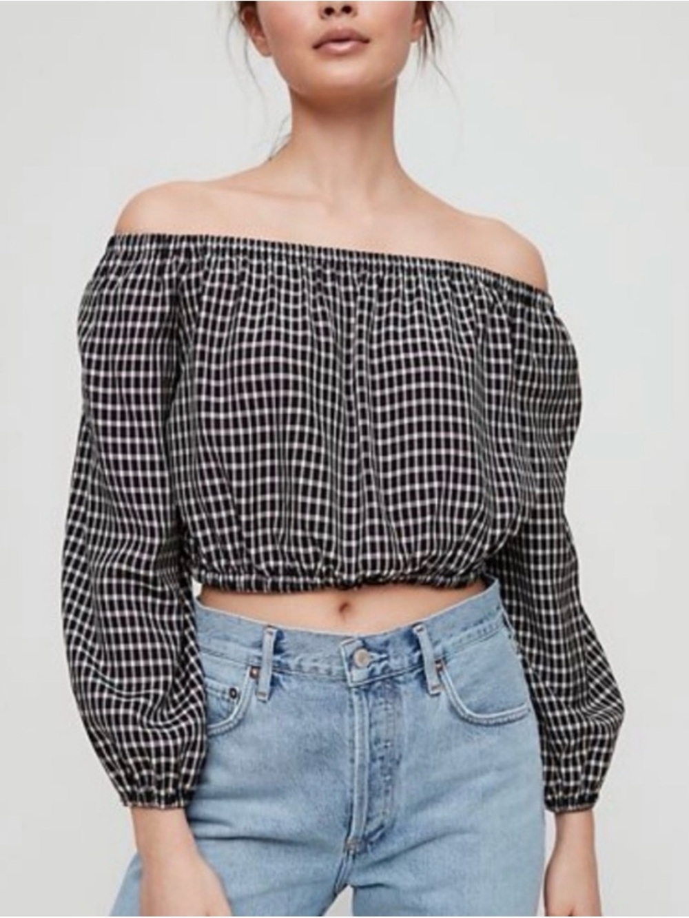 Wilfred Eleanora blouse in black and white gingham